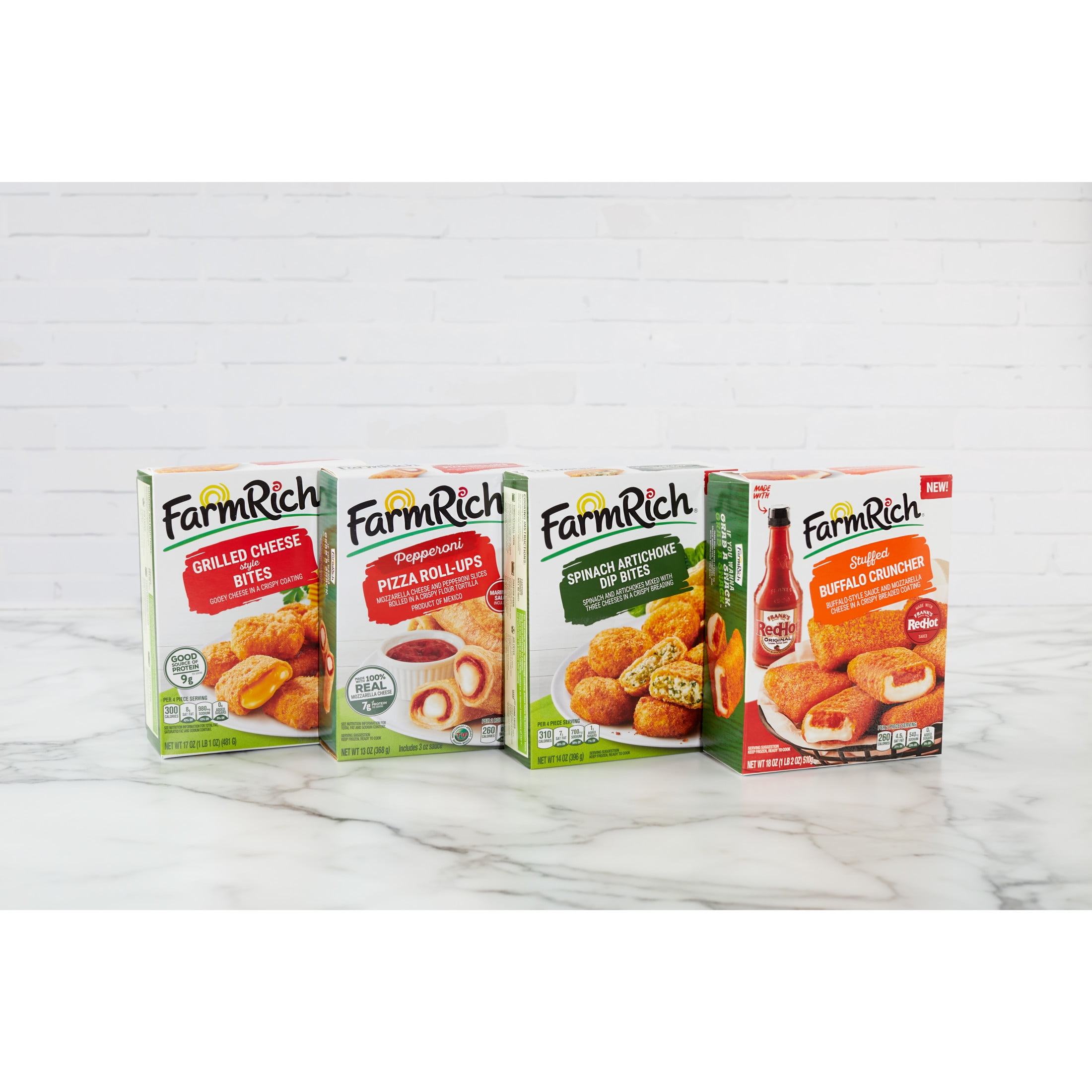 Farm Rich Pepperoni Pizza Roll-Ups with Marinara Dipping Sauce, 13 oz (Frozen Snacks & Appetizers)