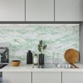 thumbnail image 3 of CHIHUT Light Green Marble Contact Paper for Countertop Waterproof Glossy Peel and Stick Marble Wallpaper for Kitchen Self Adhesive Marble Wall Paper Removable for Bathroom Cabinets 17.7"x100", 3 of 8