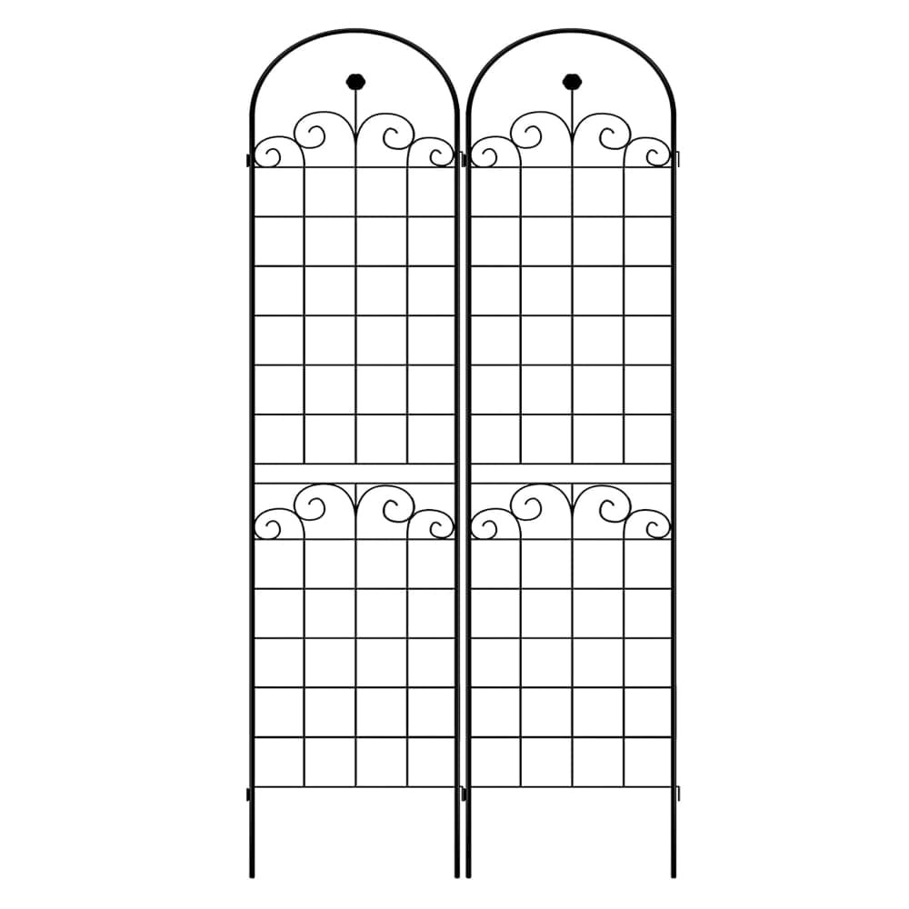 Tcbosik 4 Pack Garden Trellis for Climbing Plants Outdoor, 86.7" x 19.7" Metal Decorative Trellis for Vine Vegetable Flower Ivy Cucumber, Black