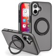 thumbnail image 1 of Funda Soyeacrg para iPhone 16 Pro Max/16 Pro/16 Plus/16, compatible con MagSafe, ultradelgada, elegante, ligera, de cuero antiarañazos con soporte giratorio de 360°, verde, 16, 1 of 7