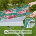 thumbnail image 6 of Pioneer Flower Floral Print Pattern Square Fitted Tablecloth with Elastic Edge,Square Table Cover,Washable Elastic Table Cover for Home Kitchen Party Decor 34"x34", 6 of 6