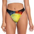 thumbnail image 1 of Balery Tennis Ball In Fire And Water Tangas de Algodón para Mujer con Estampado – Ropa Interior Sexy, Transpirable, G-string-3X-Large, 1 of 6