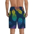 thumbnail image 3 of Bixox Men's Abstract Bright Pineapple Fruit Retro printed lightweight casual shorts, soft sleep shorts with pockets., 3 of 7
