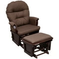 thumbnail image 2 of Newboti Furniture Nursery Glider Rocking Chair with Ottoman, Thick Padded Cushion Seating and Wood Base, Brown 78103, 2 of 9