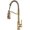 Brushed Gold, variant on Pull Out Kitchen Faucet, 360 Degree Rotate Spout, 3-Function Spray Head, Cold and Hot Deck Mounted Brass Single Handle Kitchen Mixer Tap,Matte Black