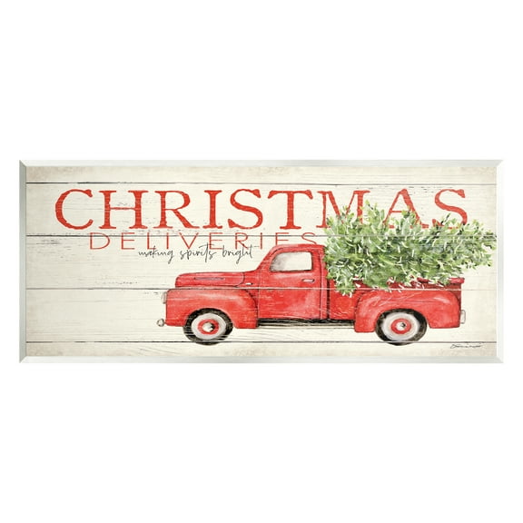 Stupell Industries Christmas Deliveries Red Truck Holiday Painting Unframed Art Print Wall Art