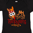 thumbnail image 4 of Inktastic My 1st Thanksgiving Cute Turkey with Feathers Boys or Girls Baby Bodysuit, 4 of 5