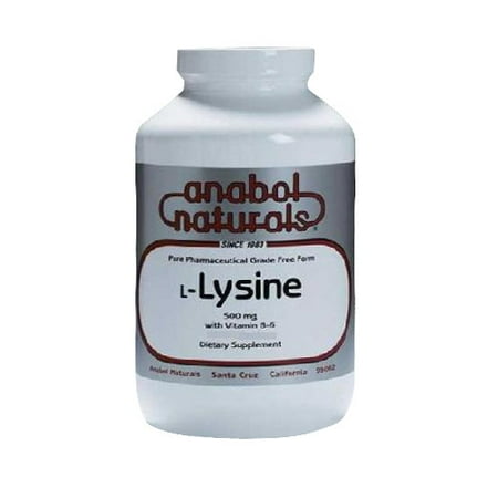 Anabol Naturals L-Lysine 500mg avec la vitamine B-6 poudre pure - 500 Gm