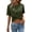 Green, variant on Women's Causal Short Sleeve Blouse Round Neck Crop Tops Front Tee T Shirt Summer Fall Essentials Fashion Clothes