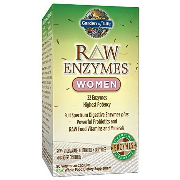 Garden of Life Vegetarian Digestive Supplement for Women Raw Enzymes for Digestion, Bloating
