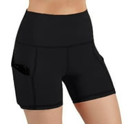 PEONAVET Women's High Waist Biker Shorts with Pockets Tummy Control Workout Gym Athletic Running Yoga Shorts;Fashion Womens Yoga Leggings Fitness Running Gym Ladies Solid Pants