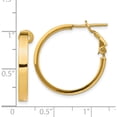 thumbnail image 4 of 14K Yellow Gold 3X20mm Polished Square Tube Round Hoop Earrings (24.25 X 24.5) Made In Peru pre932, 4 of 5