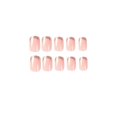 thumbnail image 4 of Uñas postizas cortas estilo ataúd con punta francesa, color nude, plateado brillante, mate, cuadradas, con pegamento, 24 unidades., 4 of 4