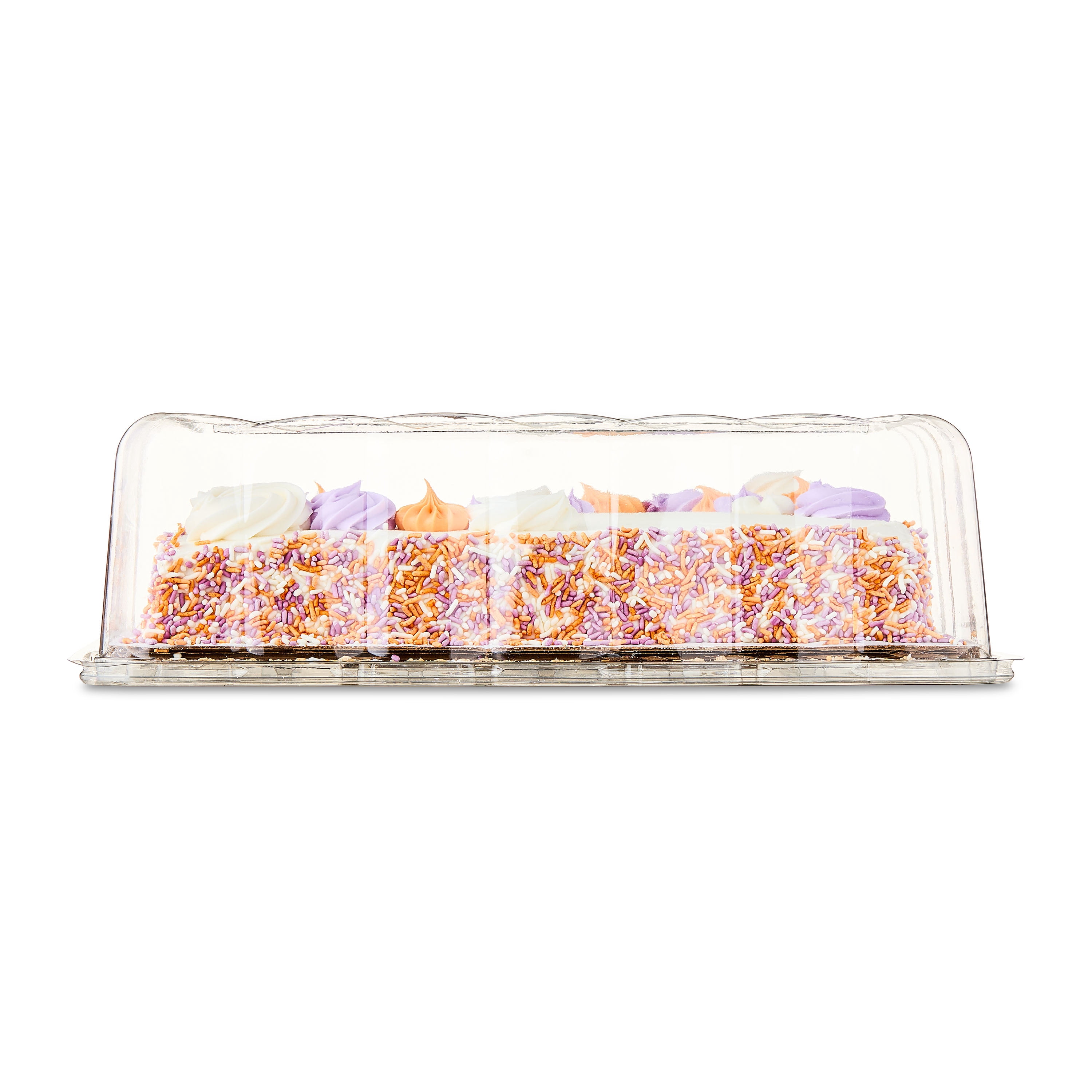 Freshness Guaranteed 1/4 Sheet Lavender & Coral White Cake with Creamy Buttercreme Icing, 55 oz