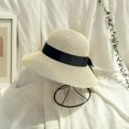 thumbnail image 2 of Sombrero de Paja, Sombreros de Playa de Verano para Mujer Sombrero de Sol de ala Ancha Sombrero de Paja de ala Ancha Plegable Protección Anti-UV, 2 of 5