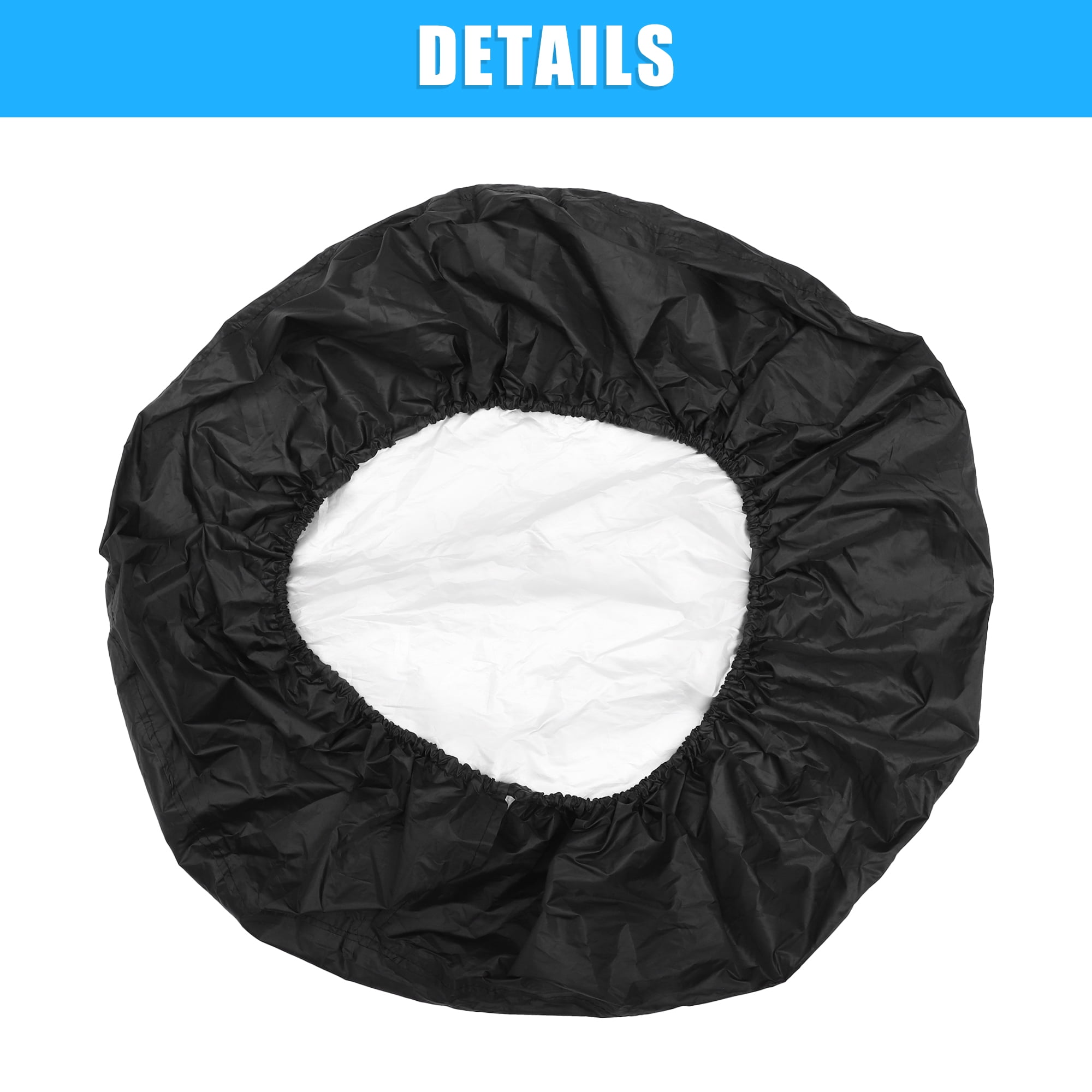 Unique Bargains 190T Polyester Spare Tire Cover for Jeep Trailer RV SUV Truck Black 17inch