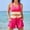 Hot Pink, variant on ZGRBOU Women's Sporty Two Piece Swimsuits Color Block Crop Tank Tops and Boyshorts Bottom Athletic Full Coverage Bathing Suits