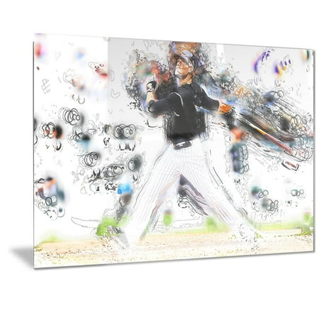 DESIGN ART Designart 'Baseball Home Run Metal Wall