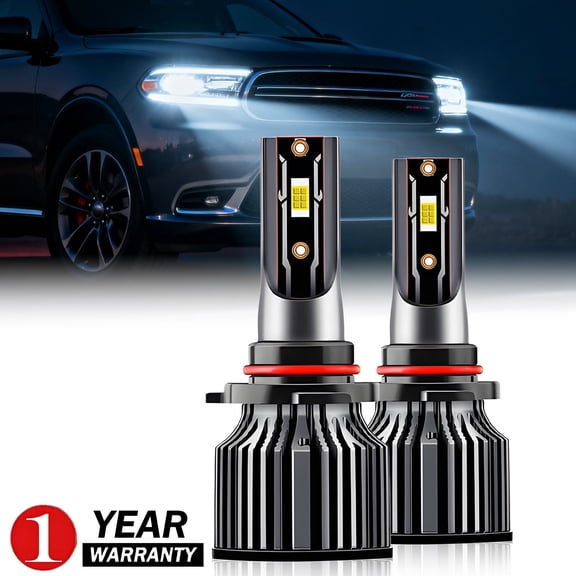 Fits Dodge Durango 2016-2020 LED Headlight Bulbs High&Low Beam 6500K Bright White Super Bright Plug & Play 2X