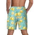 thumbnail image 4 of Haiem Yellow Lemon Mens Swim Trunks with Compression Liner 2 in 1 Swimming Shorts Stretch Swimwear Quick Dry,Board Shorts-Medium, 4 of 8