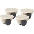 thumbnail image 1 of Qucyy Ensemble de 8 Roulettes Pivotantes - Blanc, 1 of 5