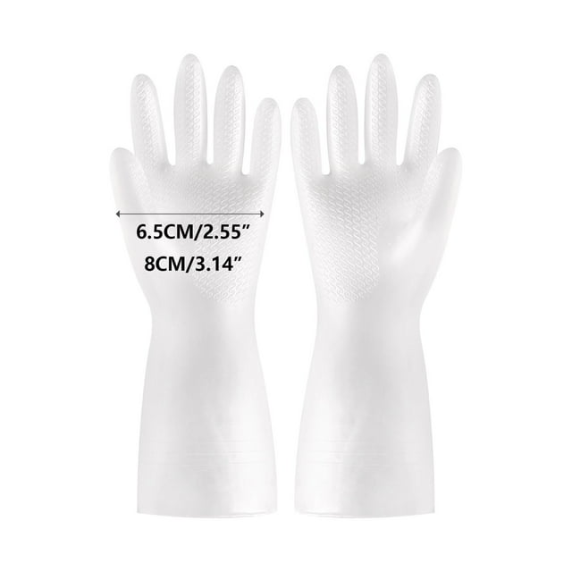 Guantes de goma reutilizables para lavar platos, para cocina y baño, antideslizantes, largos, con forro flocado, flexibles, resistentes al agua.