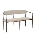 thumbnail image 2 of Christopher Knight Home Minimalist Fabric Upholstered Loveseat with Metal Frame, Dark Coffee, 2 of 9