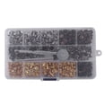 thumbnail image 1 of 600 Sets Leather Rivets Double Cap Rivet Tubular Metal Studs with Punch Pliers Fixing Set Tools, 1 of 7