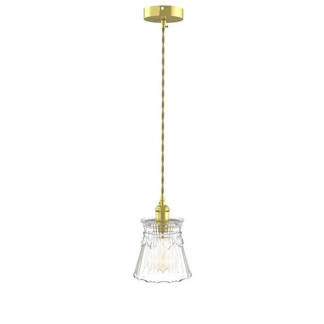 HomeRoots 475756 Kitchen Island Cylinder Glass Edison Bulb Dimmable Ceiling Light with Clear Shades