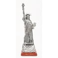 thumbnail image 2 of Statue of Liberty figurine New York City skyline and flag around the base silver, 2 of 2