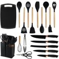 thumbnail image 2 of 19-Piece Kitchen Utensil & Knife Set – 11 Silicone Cooking Tools + 5 Stainless Steel Knives, Cutting Board & Scissors - Heat-Resistant, BPA-Free for Home & Kitchen, 2 of 7