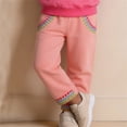 thumbnail image 4 of Glisme Toddler Girls Athletic Pants Graphic Straight Leg Sweatpants With Pockets And Drawstring Autumn Casual Girls Baggy Trousers, 4 of 5