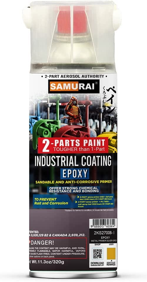Samurai 2Part Spray Paint Epoxy Primer for Industrial (Metal Primer