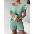 thumbnail image 5 of EKOUAER 2 Piece Lounge Set Ribbed Knit Loungewear Sleeveless Tank Plus Sizes Sleepwear Short Set, 5 of 6