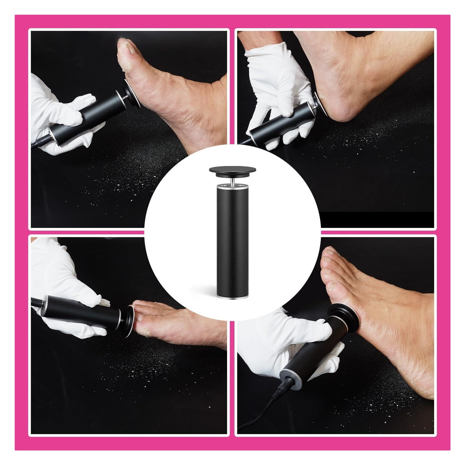 Professional Electric Foot File, Adjustable Rotatable Electronic Foot Dead Skin Remover Callus Remover Tool for Home & Nail Salon with 60 pcs Replacement Sandpaper Disk,Black