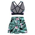 thumbnail image 2 of YONGHS Two Pieces Bathing Suit for Kids Girls Flower Butterfly Printed Swimwear Rash Guard Swimsuit Lily 16, 2 of 7