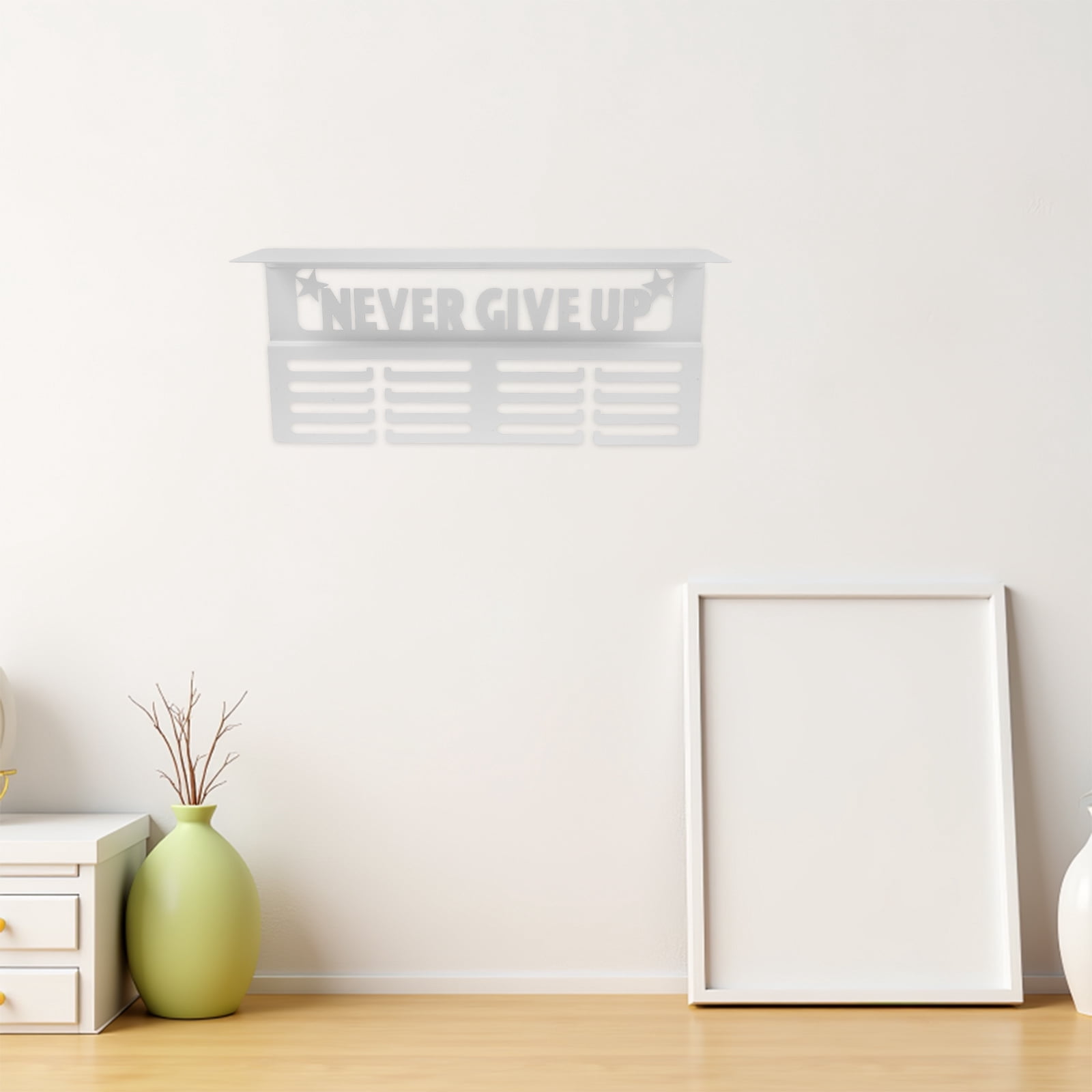 Homoyoyo Medal Display Shelf with Space-Saving Hook Rack, Versatile Wall Mount for Home Award Organization