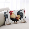 thumbnail image 2 of Retro Rooster Throw Pillow Cover 20 x 26 Inch Decorative Pillow Cover Watercolor Vintage Rooster Lumbar Pillowcase Seasonal Rectangle Cushion Case for Couch Sofa Bed Living Room, 2 of 7