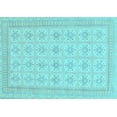 thumbnail image 1 of Ahgly Company Indoor Rectangle Abstract Light Blue Modern Area Rugs, 4' x 6', 1 of 4