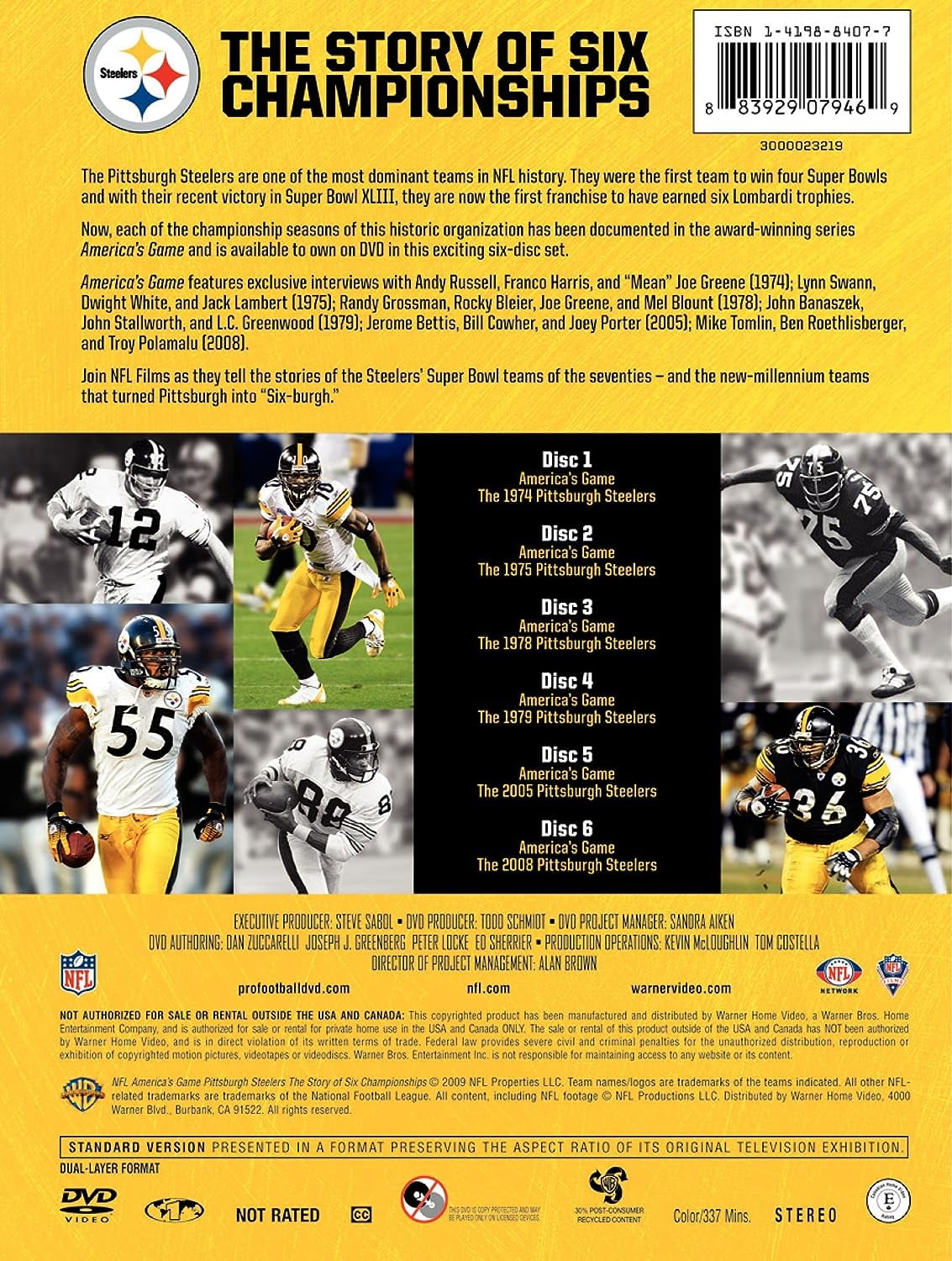 NFL: America's Game: Pittsburgh Steelers: The Story of Six Championships  (DVD) 