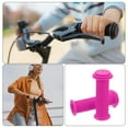 thumbnail image 7 of Uxcell 4pcs Bike Handlebar Grips 4.13" Non-Slip Strip Rubber Mushroom Bicycle Grips Fit 7/8" Handlebars, Pink, 7 of 7