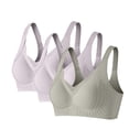 thumbnail image 1 of Amzcrzy 3PC Womens Bras Comfortable Supportive Lift Push up Bra Trendy Solid Color Ribbed Seamless T Shirt Bra M, 1 of 9