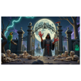 thumbnail image 1 of Gothic Design Halloween Banner Grim Reaper Decoration Spooky Theme Moonlit Backdrop for Horror Parties Haunted Houses Themed Events, 1 of 5