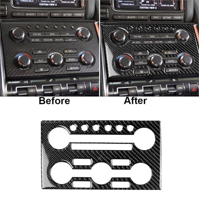 Real Bright Soft Car Interior Carbon Fiber Sticker DecorationCarbon Fiber Interior Central Console CD Cover For Nissan GT-R R35 2009-16Auto Car Protection Interior Accessories