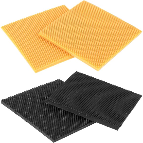 Qianyu 4pcs Rubber Soles High Heel Tread Replacements Kit Boot Sole Repair Tips High Heel Patch Square Sole Repair Stickers Non-Slip Heels Protectors Rubber Replacement Pad Accessories for Women