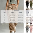 thumbnail image 4 of RongHuan Women's Cargo Pants Loose Fit Hiking Trousers Elastic Waist Wide Leg Pant with Pockets, 4 of 9