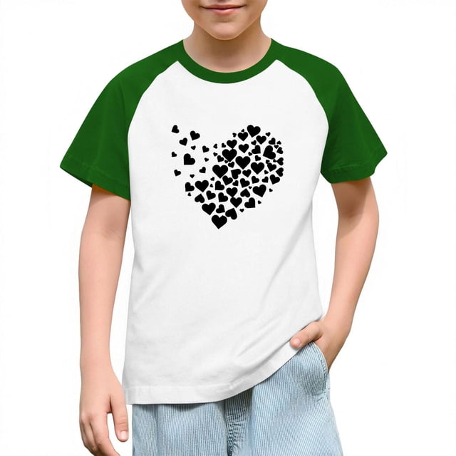 Blusas y camisas de manga corta con cuello redondo para niños y niñas, blusa de manga corta con estampado de cuello redondo