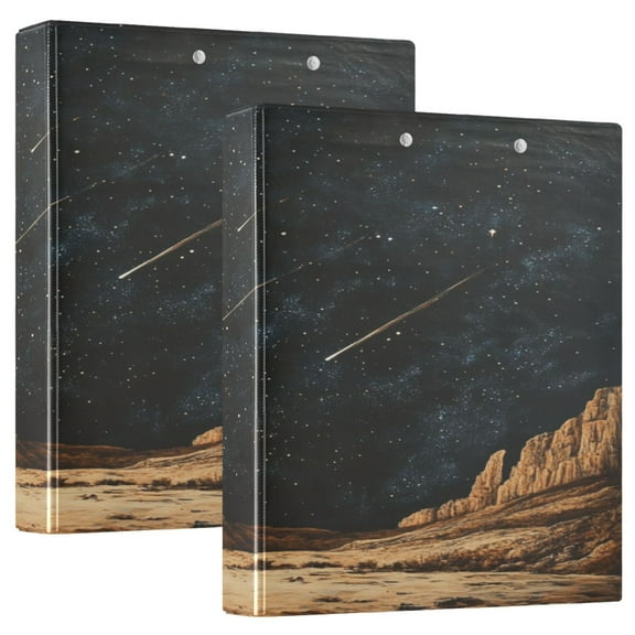 WOBOGO Meteor File Folders Extra Large Capacity to Hold 200 Sheets of Documents Hard Shell Ring Binder for School Home Office