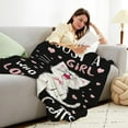 thumbnail image 4 of Cat Blanket Gifts for Women Cat Gifts for Cat Lovers Soft Flannel Kawaii Cat Throw Blanket for Kids Adults 80"x60", 4 of 6