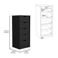 thumbnail image 4 of DEPOT E-SHOP Houma 5 Drawers Narrow Dresser, Slim Storage Chest of Drawers, Black, 4 of 5